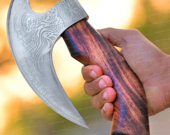 Viking Pizza Cutter Axt, Viking Pizza Axt nach handgeschmiedeter Pizza Axt, handgemachtes Geschenk für Trauzeuge, Pizzaschneider, personalisiertes Geschenk für ihn