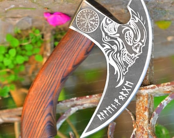 Handmade Viking Pizza Cutter Axe, Personalized hand forged pizza Axe, Custom Pizza axe, Best man proposal, Best birthday gift for her