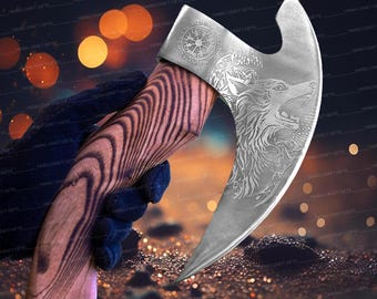 Custom made Viking Pizza Cutter axe, Unique Pizza Custom Hand Forged Pizza Axe, Best Custom gift for him, Best anniversary gift for her