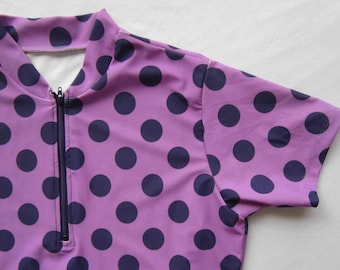 Women's bike jersey Short Sleeve and Sleeveless UV protection Lilac / Ink Dot Print - See listing details for availability.