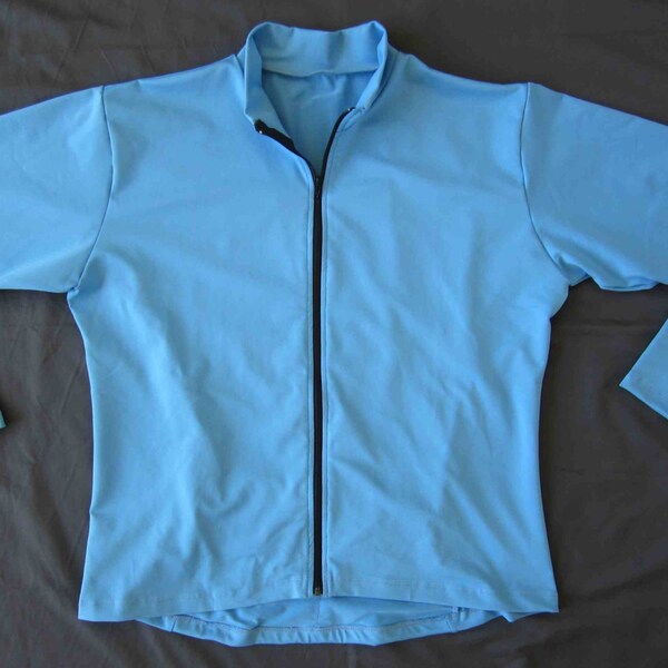 1X-Women's Cycling Jersey Jacket - Solid Dusty Blue