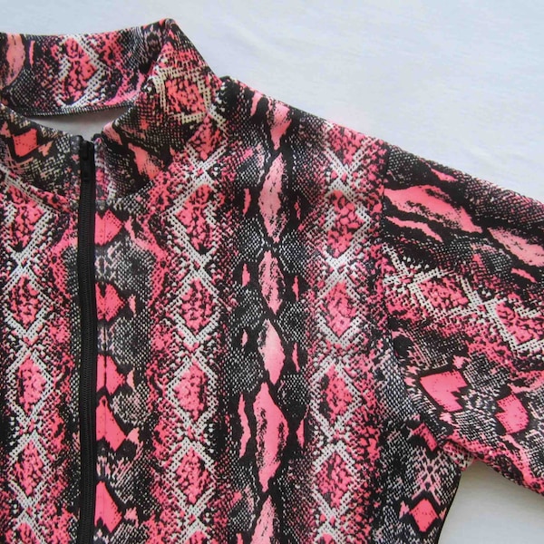 Women's Bike jersey jacket Snake pattern in Neon Pink - Small and Medium available