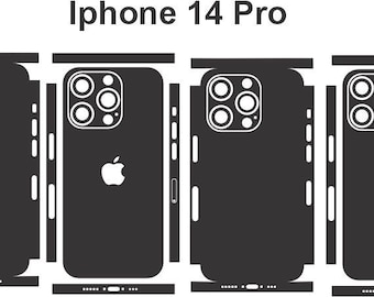 iPhone 14 Pro用スキンベクターファイル：カスタマイズ可能なスマホデカール（デジタルダウンロード）