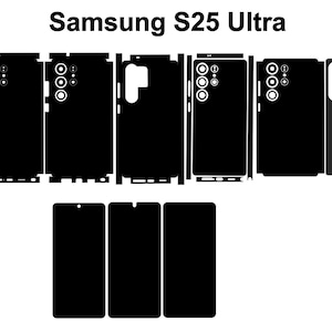 Samsung Galaxy S25 Ultra 5G スキンテンプレート: ベクターファイルとダイカットレイアウト
