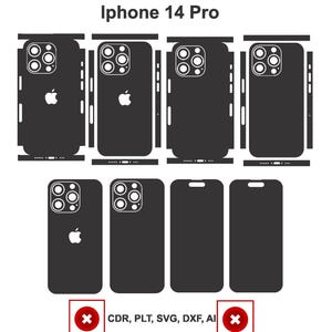 iPhone 14 Pro Skin Vector Files: Customizable Phone Decal (Digital Download)