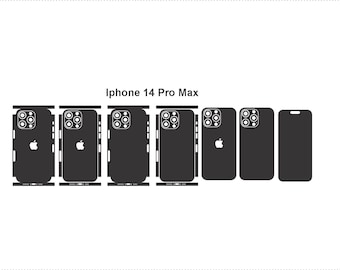 iPhone 14 Pro Max用スキンベクターファイル：カスタマイズ可能なスマホデカール（デジタルダウンロード）