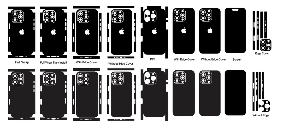 IPhone 16 Pro Skin Vector Template Cut Files Edge to Edge Svg Dxf ...