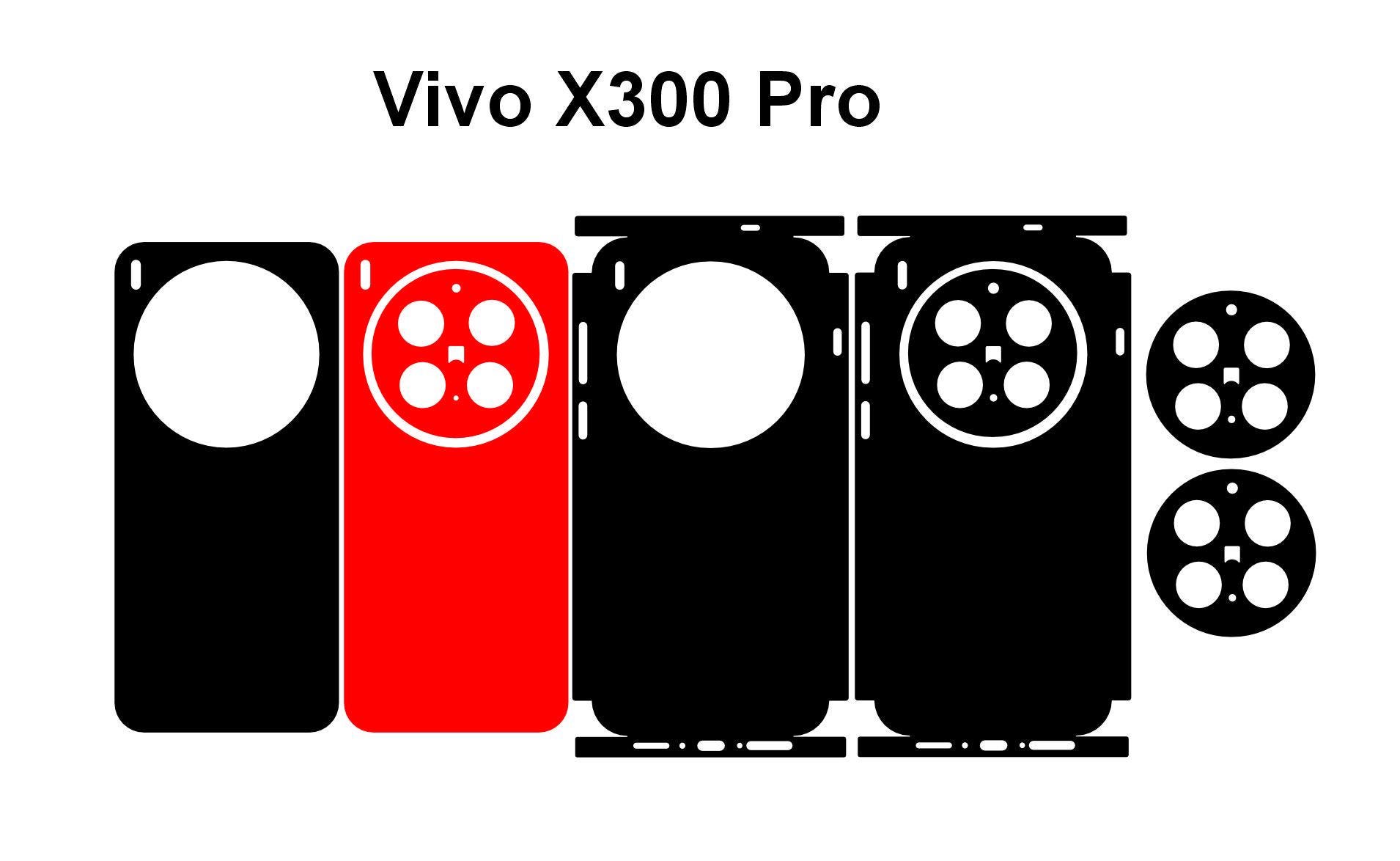 Vivo X300 Pro e X300 Skin Template Cut Files Svg Dxf Png