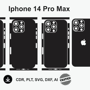 iPhone 14 Pro Max Skin Vector Files: Customizable Phone Decal (Digital Download)