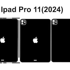 May include: Black iPad Pro 11 (2024) with a white Apple logo and a camera lens on the back.