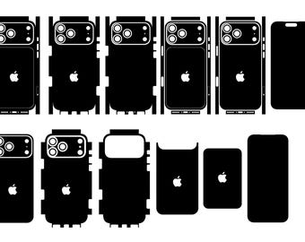 iPhone 17 Pro Max Case Template With Sim & eSim Cut Files SVG DXF PNG