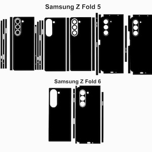 Galaxy Z Fold 5 & 6 Skin Template Vectors: Custom Phone Decal Cut Files