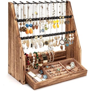 5-Layer Jewelry Organizer: Necklace & Earring Holder Stand