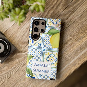 Handyhülle mit Amalfi Zitrone: Vintage Summer Tile Design