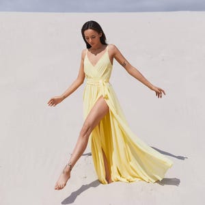 Butter Yellow Maxi Dress - Etsy Butter Yellow Maxi Dress - Etsy