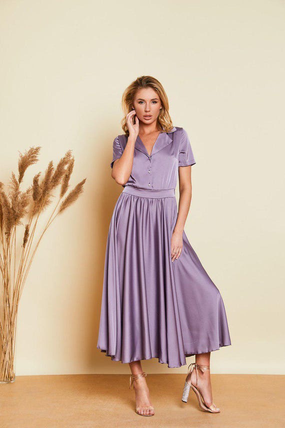 knee length dresses for ladies Paneros Clothing Aurora Midi Dress Xs / Paisley Garden main image 0