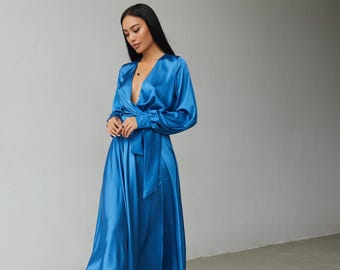 Sapphire Blue Cocktail Dress High Neck A-line Long Sleeve V Neck Loose Dress Mini Modern Royal Blue Party Attire Wedding Guest Semi Formal - Etsy Sapphire Blue Cocktail Dress High Neck A-line Long Sleeve V Neck Loose Dress Mini Modern Royal Blue Party Attire Wedding Guest Semi Formal - Etsy