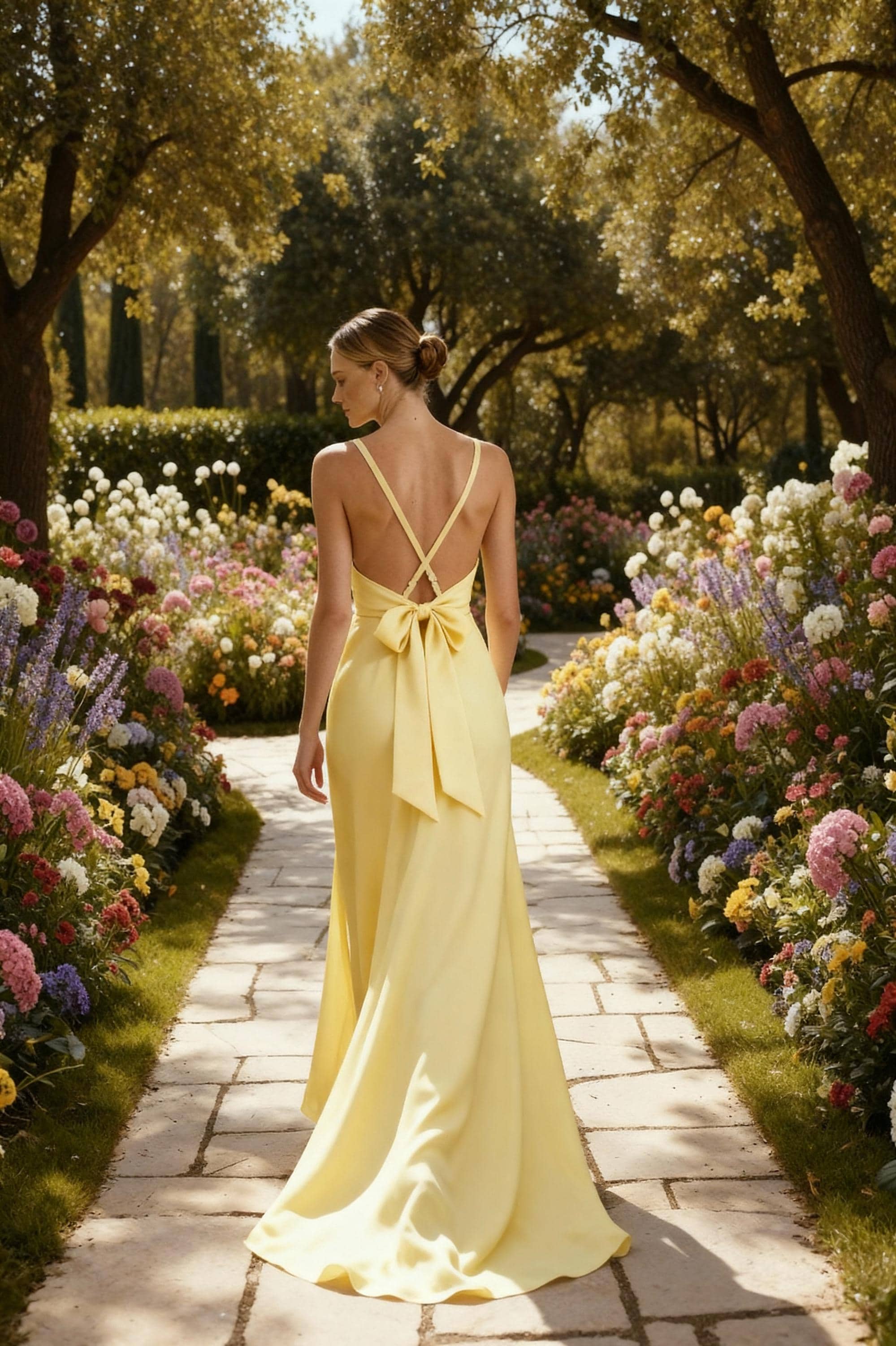 open lace back dress Jasmine Halter Maxi Dress, in Pale Yellow Luxe Satin, Size: 2XL | Show Me Your Mumu