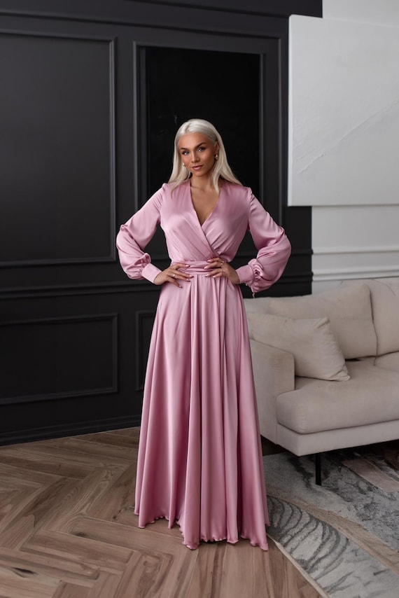 knee length dresses for ladies Luna Maxi Dress Dusty Rose/Light Brown / M