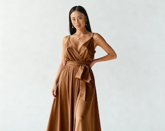 brown vintage prom dress Elegant Retro Brown Tea Length Tulle Prom Dress, Puffy Homecoming Dress US 16 / Brown