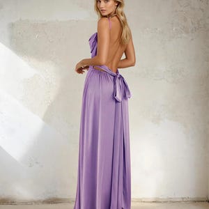 Lavender Silk Backless Maxi Dress – Bridesmaid Dress, Wedding Guest Dress, Elegant Evening Formal Gown, Boho Beach Dress, Long Prom Dress