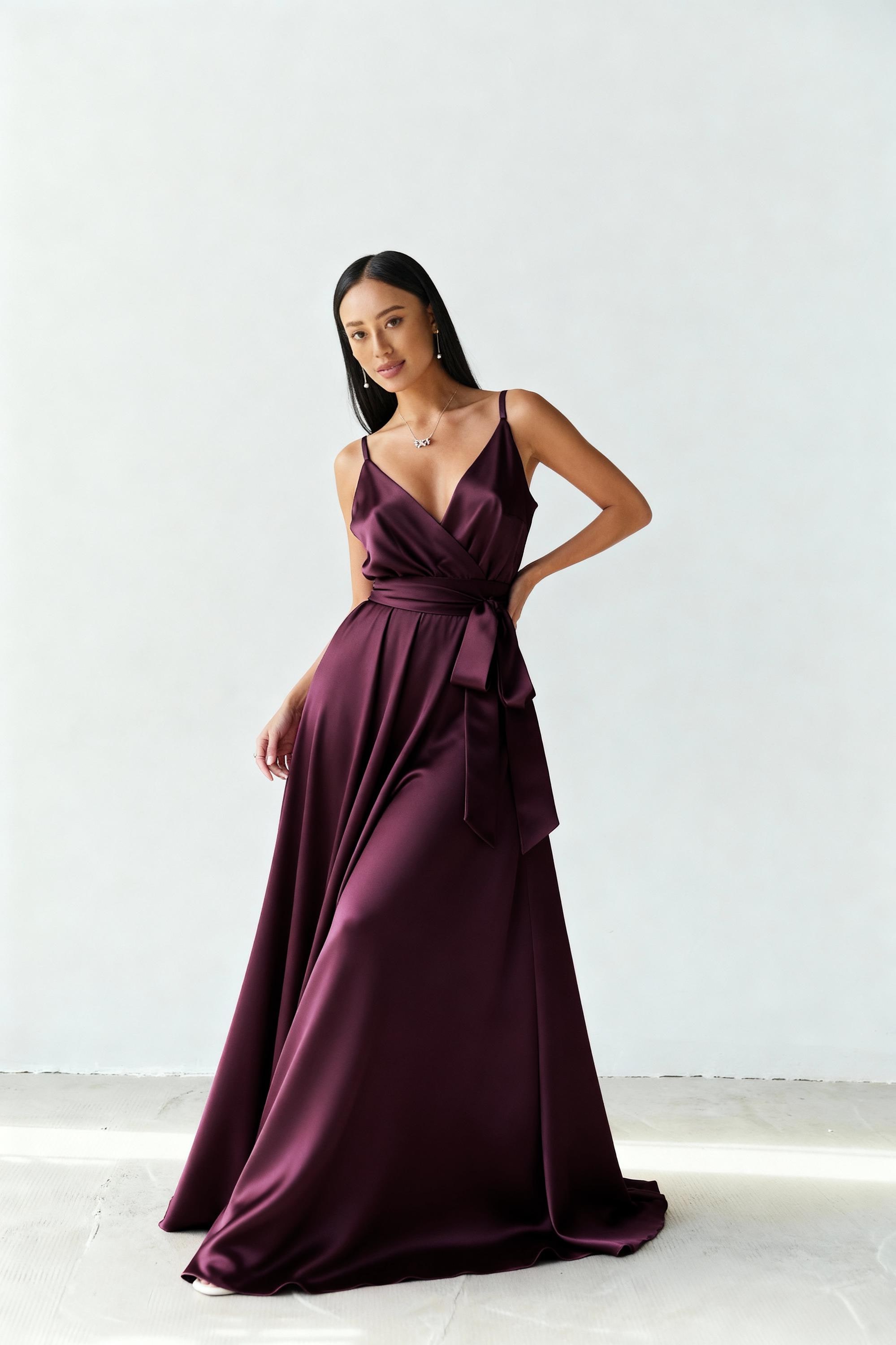 Dusty Pink Satin Maxi Dress, Wrap Formal Evening Gown - Etsy Dusty Pink Satin Maxi Dress, Wrap Formal Evening Gown - Etsy
