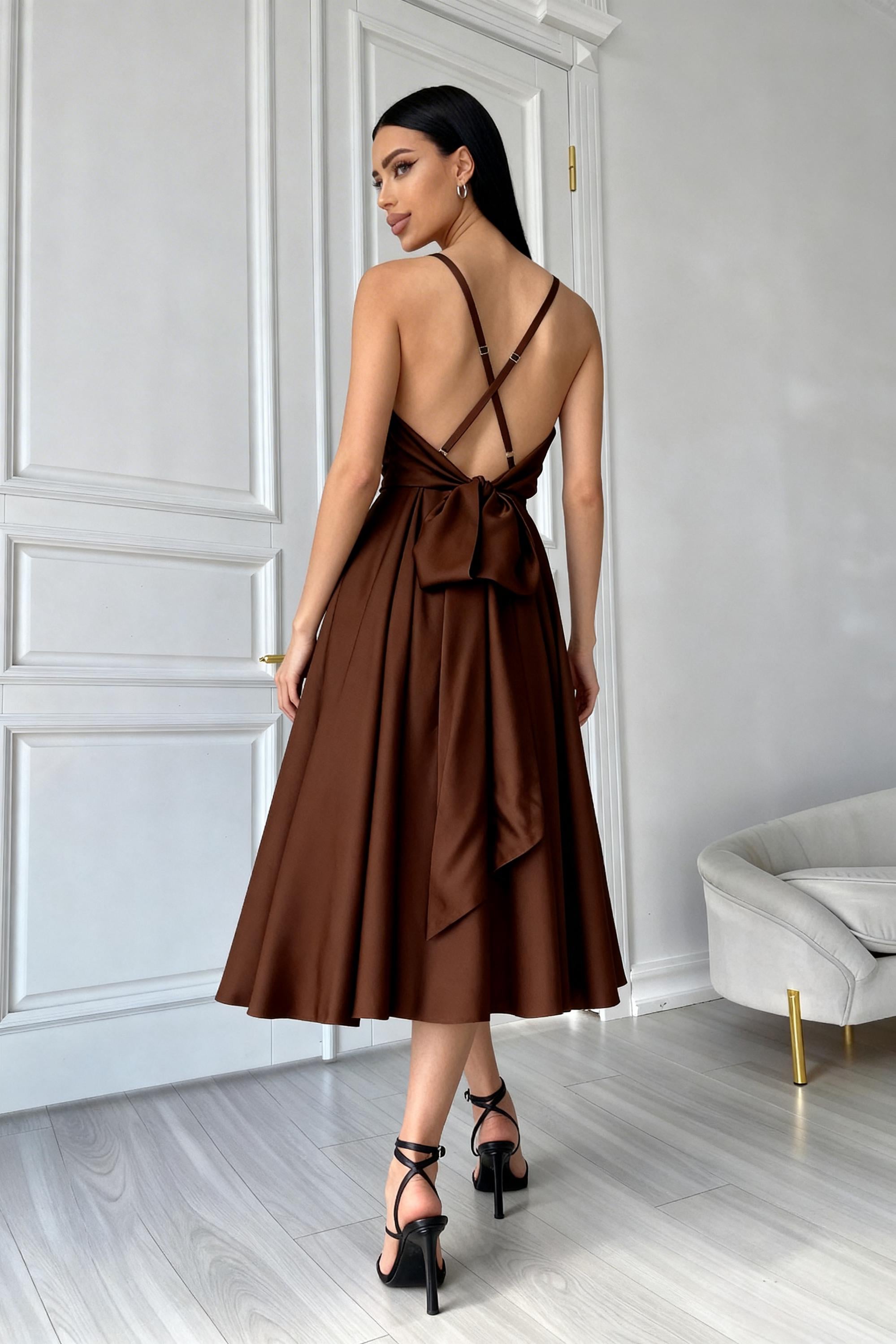 one shoulder brown satin dress One Shoulder Front Slit Maxi Dress Espresso Brown Large