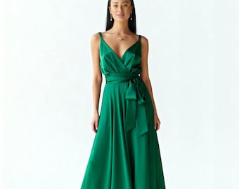 Mint Green Taffeta Maxi Dress, Ruffle Strap, Elegant Party Wear - Etsy