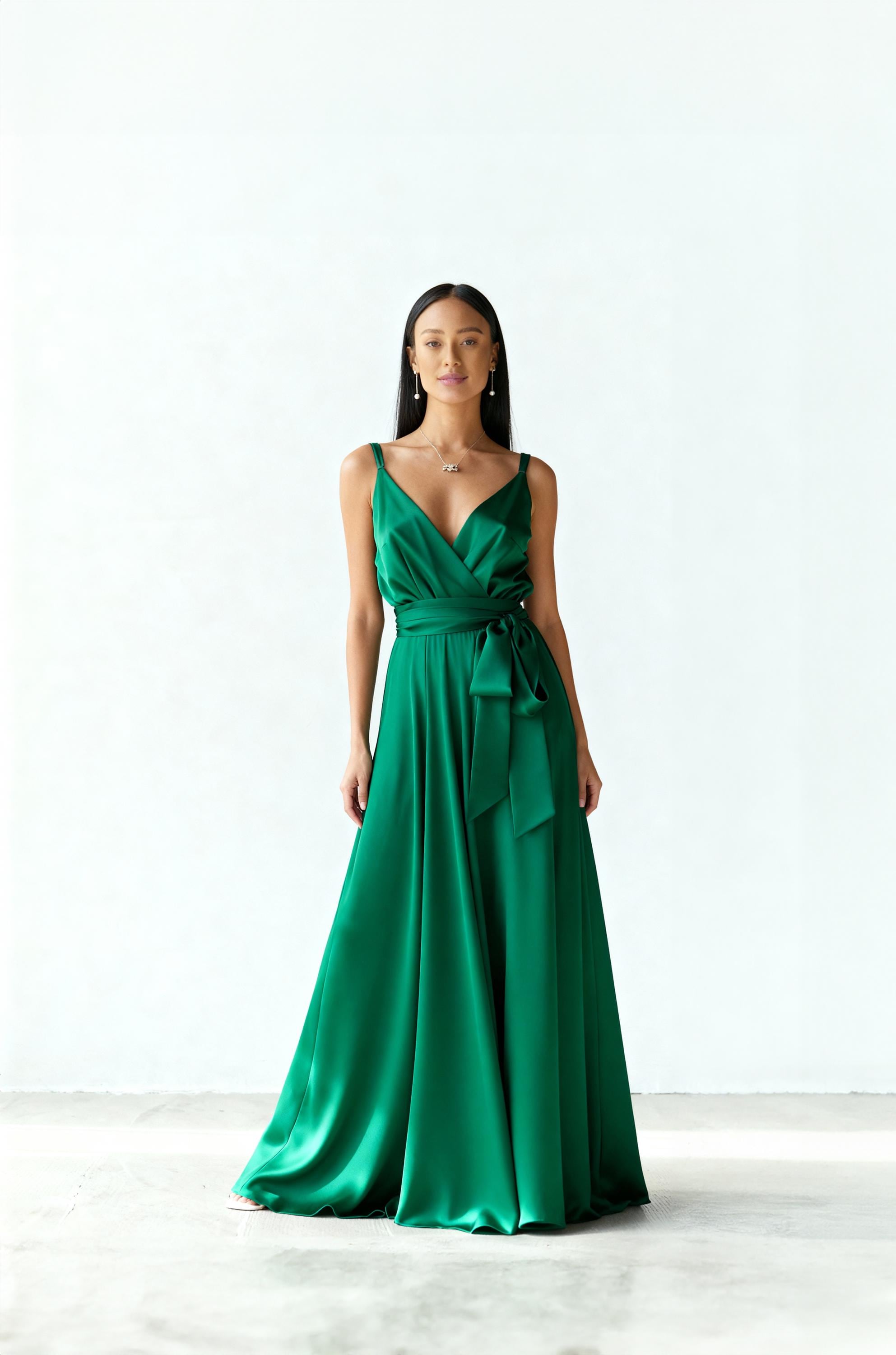 chinese dress ladies Jade Maxi Dress With Sequin One Shoulder Top – Saved by the Dress main image 1