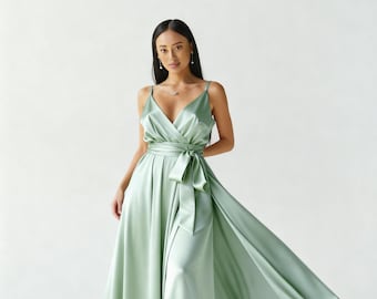 Corset Bridesmaid Dress: Satin Evening Gown Sage Green - Etsy Corset Bridesmaid Dress: Satin Evening Gown Sage Green - Etsy