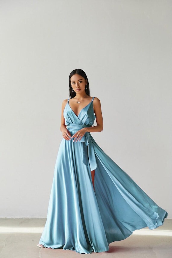 wine red formal dress Zalia Lace Corset Maxi Dress in Powder Blue