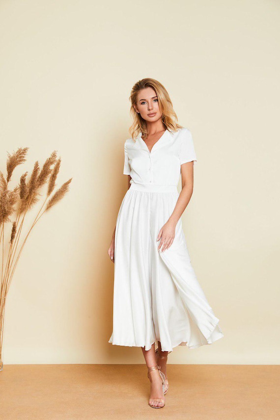 Silk Satin Midi Dress