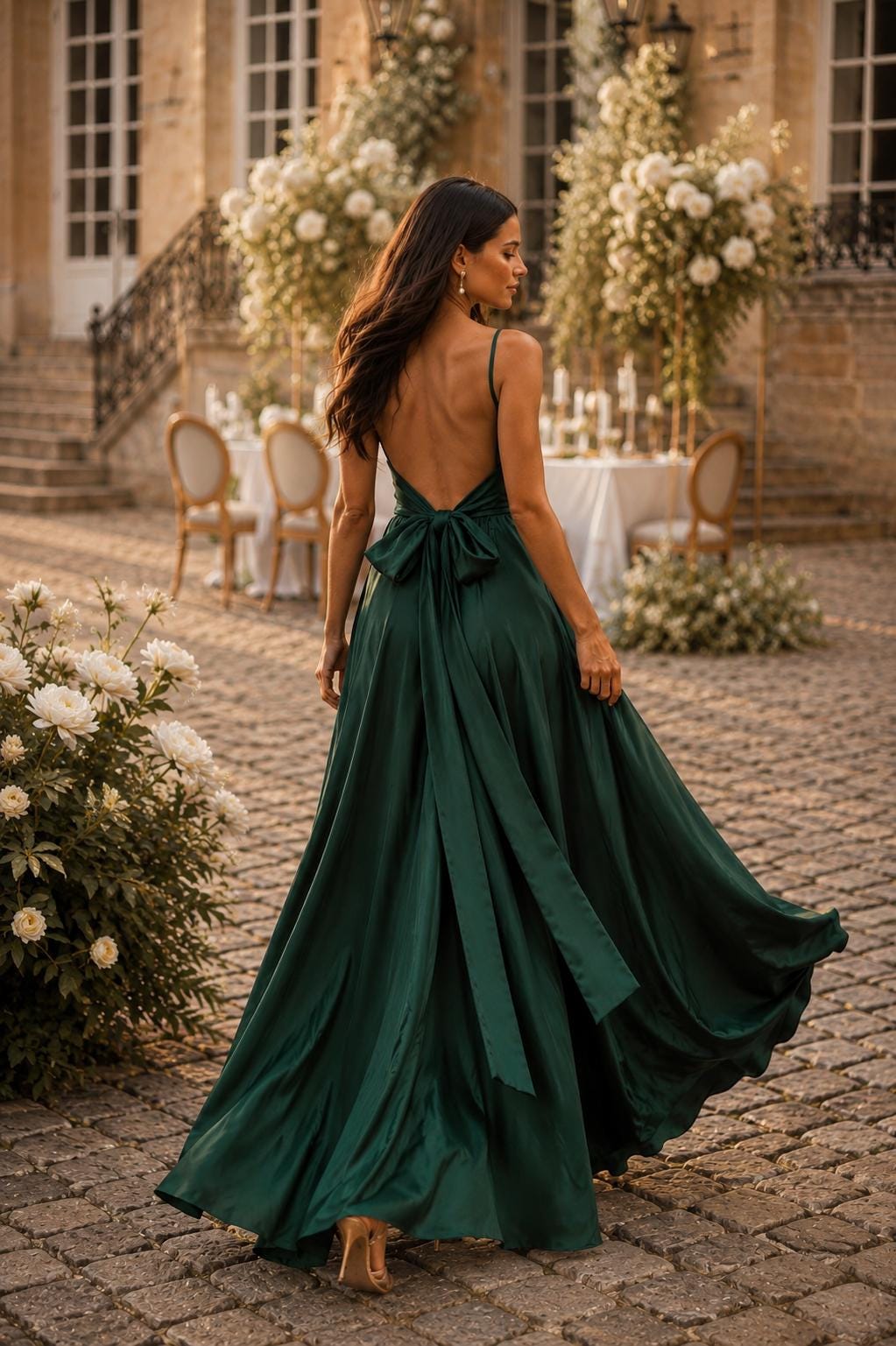 dark hunter green bridesmaid dresses Silk Green Dress Under50