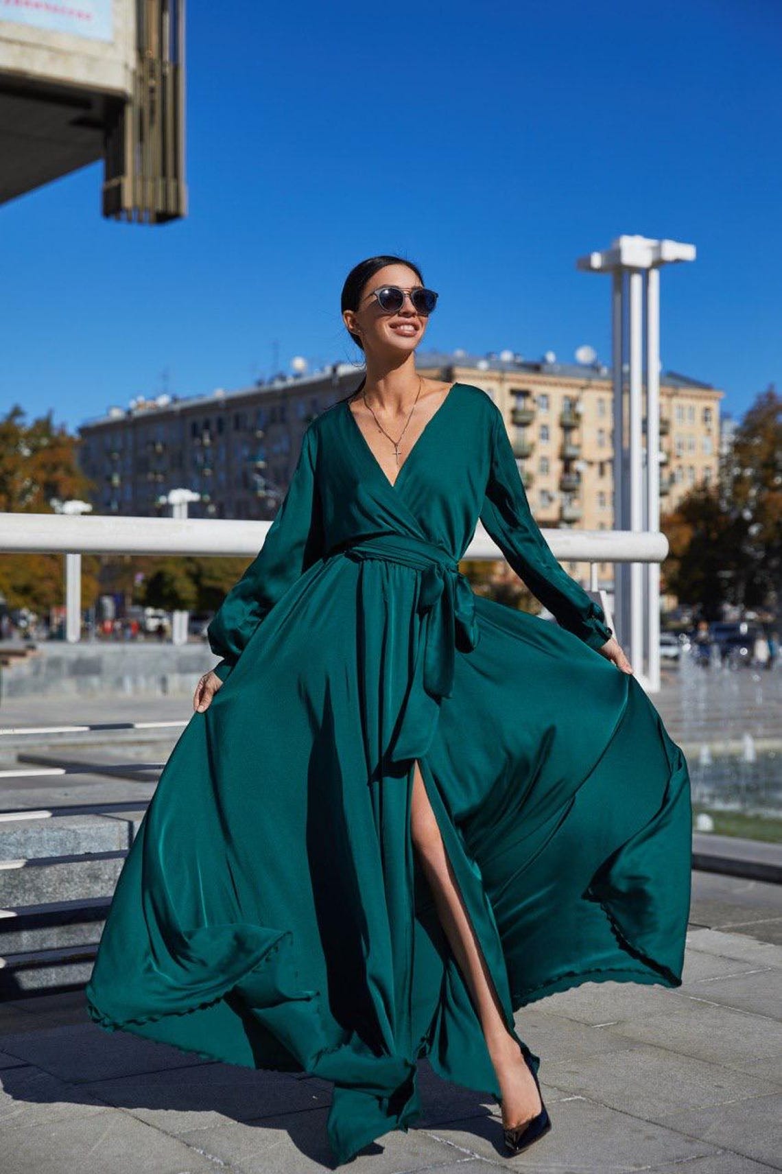 Bernice | Elegant Suede-Feel Maxi Dress main image 1