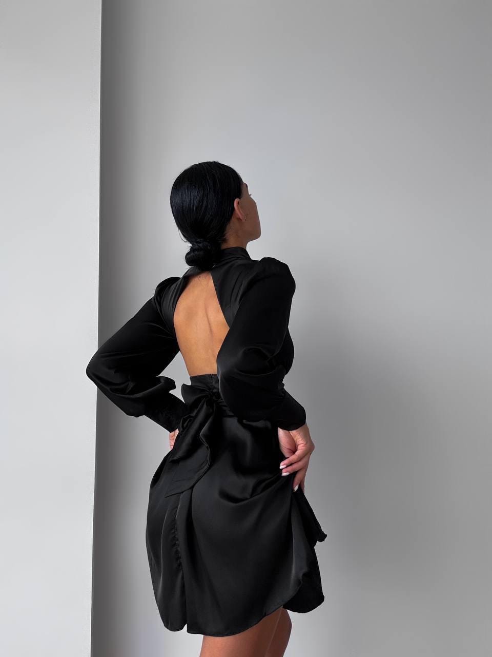 Backless Black Formal Dress - Etsy UK