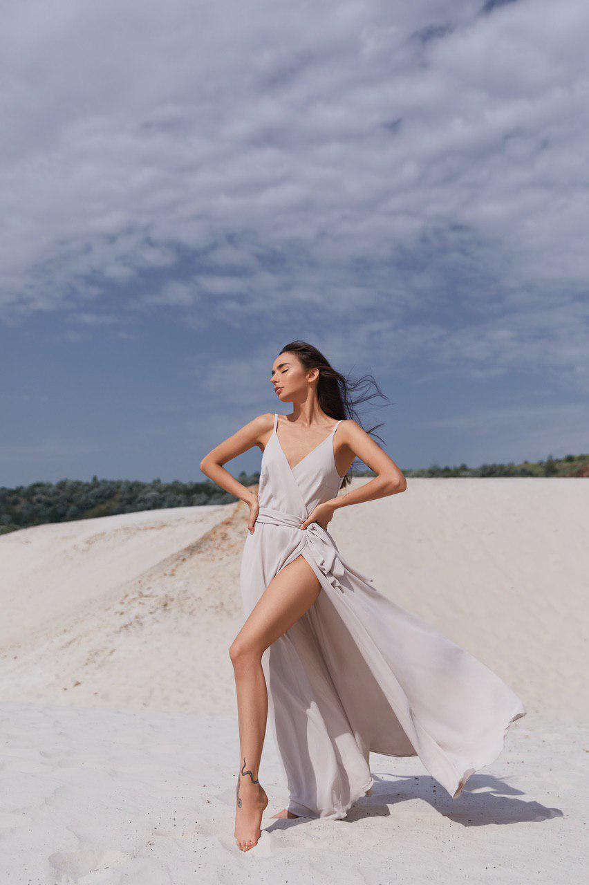 white christmas dresses Paola Beige Boho Maxi Dress