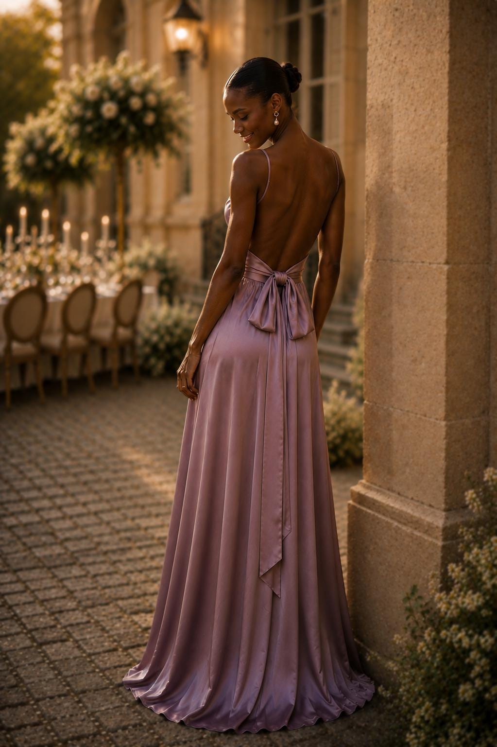 backless purple prom dress - Etsy Flowing Chiffon Backless Purple ibiza-campaign 1x Women Dress Color:bright pink