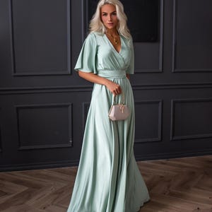 etsy sage green bridesmaid dress Sage Green Chiffon Infinity Dress or Jumpsuit, Convertible Bridesmaid Gown, Wedding Guest Ooutfit