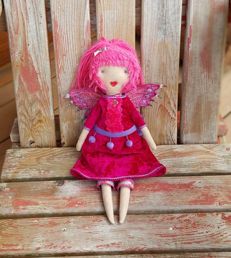 Handmade Cloth Fairy Doll Tea Stained Canvas Wired and Etsy