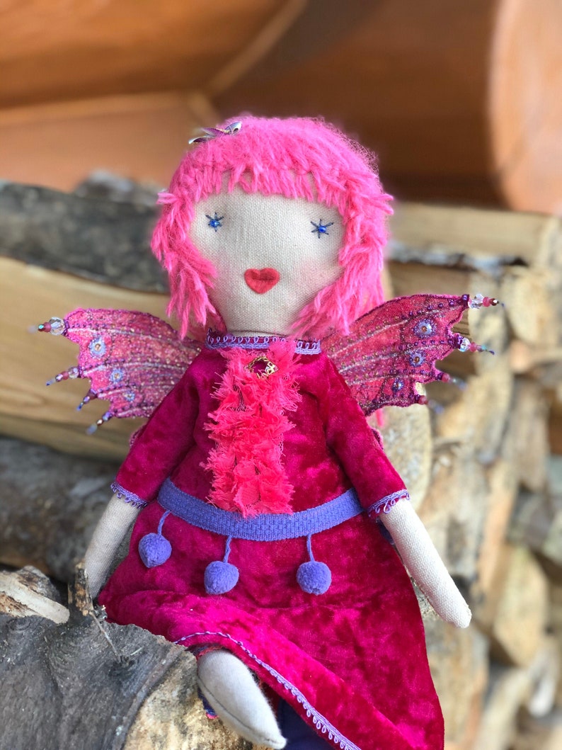 Handmade Cloth Fairy Doll Tea Stained Canvas Wired and Etsy