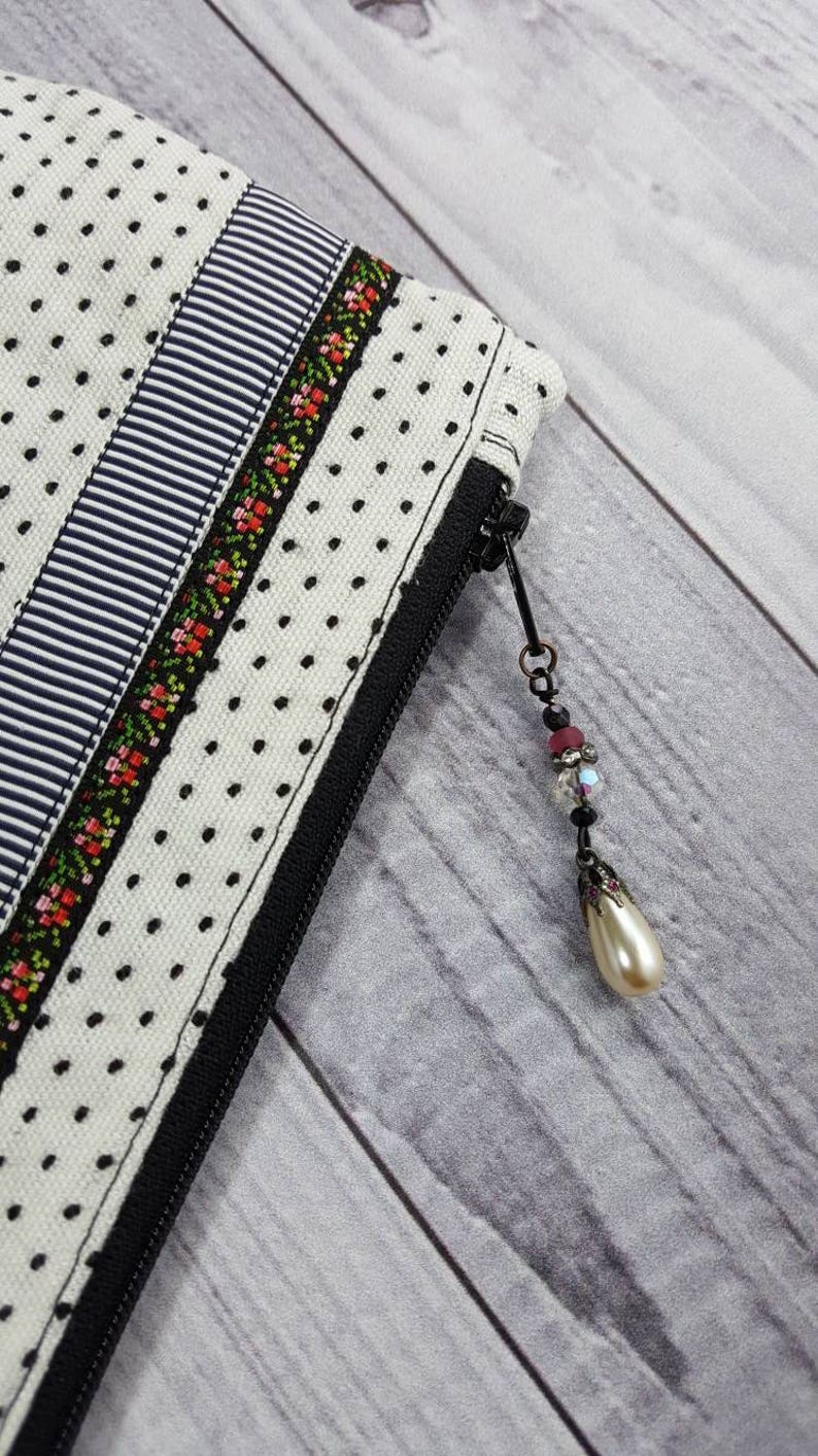 Handmade Zipper Pouch Vintage Embroidered Trims Collection Etsy