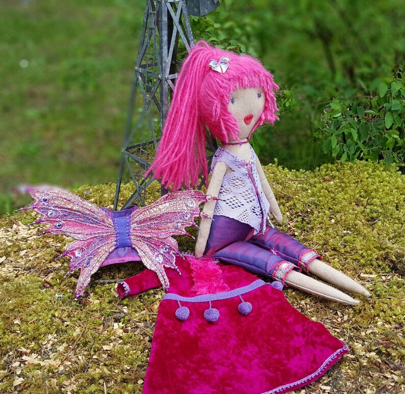 Handmade Cloth Fairy Doll Tea Stained Canvas Wired and Etsy