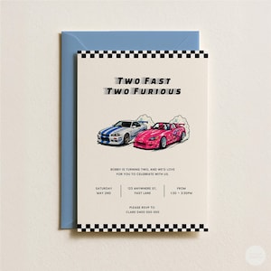 Too Fast Too Furious Birthday Invitation – Editable Racing Theme, Nissan Skyline (Digital Download)