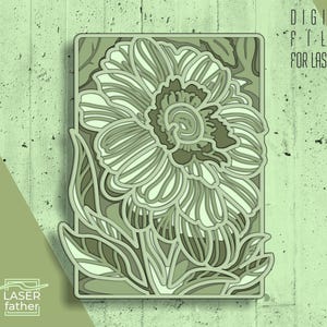 Blume SVG Laserschnittdateien, Pflanzendesign, cdr ai dwg eps Formate für Schneidemaschinen, 3D Cricut Projekte, CNC Crafts, Sofort Download