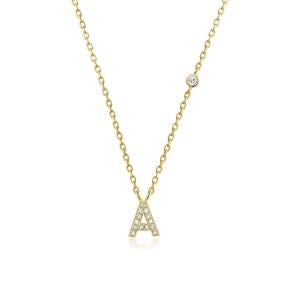 Collar personalizado con inicial y corazón: joyería fina para grabar, idea de regalo para el amor o la amistad