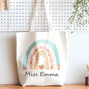 Sac fourre-tout personnalisé pour enseignant, sac fourre-tout pour enseignant, cadeau de remerciement pour enseignant, cabas pour la rentrée des classes, cabas cadeau pour l'école, cadeau pour les enseignants