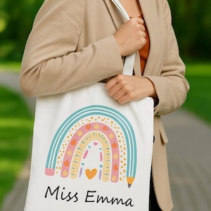 Sac fourre-tout personnalisé pour professeur, sac de rentrée pour professeur, cadeau de retraite pour professeur, cadeau de remerciement pour professeur, cadeau de remerciement pour professeur