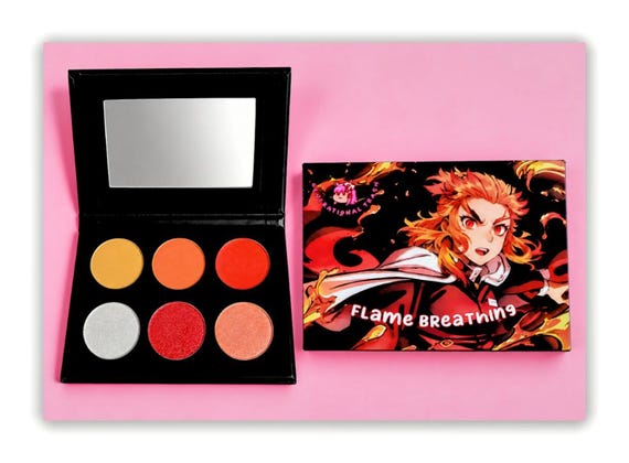 Rengoku Flame Breathing Eyeshadow Palette | Anime Cosplay Makeup (6-Pan) | Demon Slayer Inspired