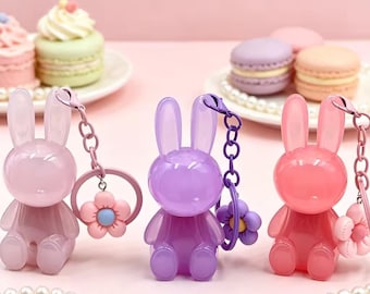 Rouge à lèvres lapin porte-clés | Produits pour les lèvres liquides mats et métalliques | Accessoire de maquillage inspiré des dessins animés kawaii
