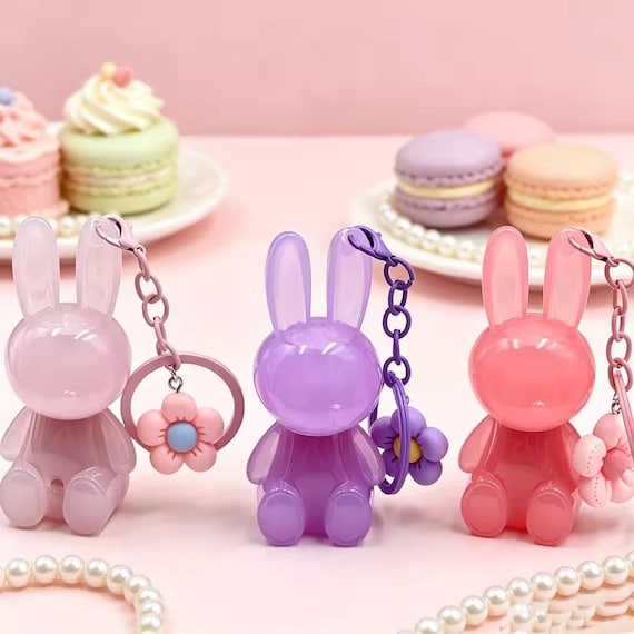 Rabbit Keychain Lipstick | Matte & Metallic Liquid Lip Products | Kawaii Anime Inspired Makeup Accessory